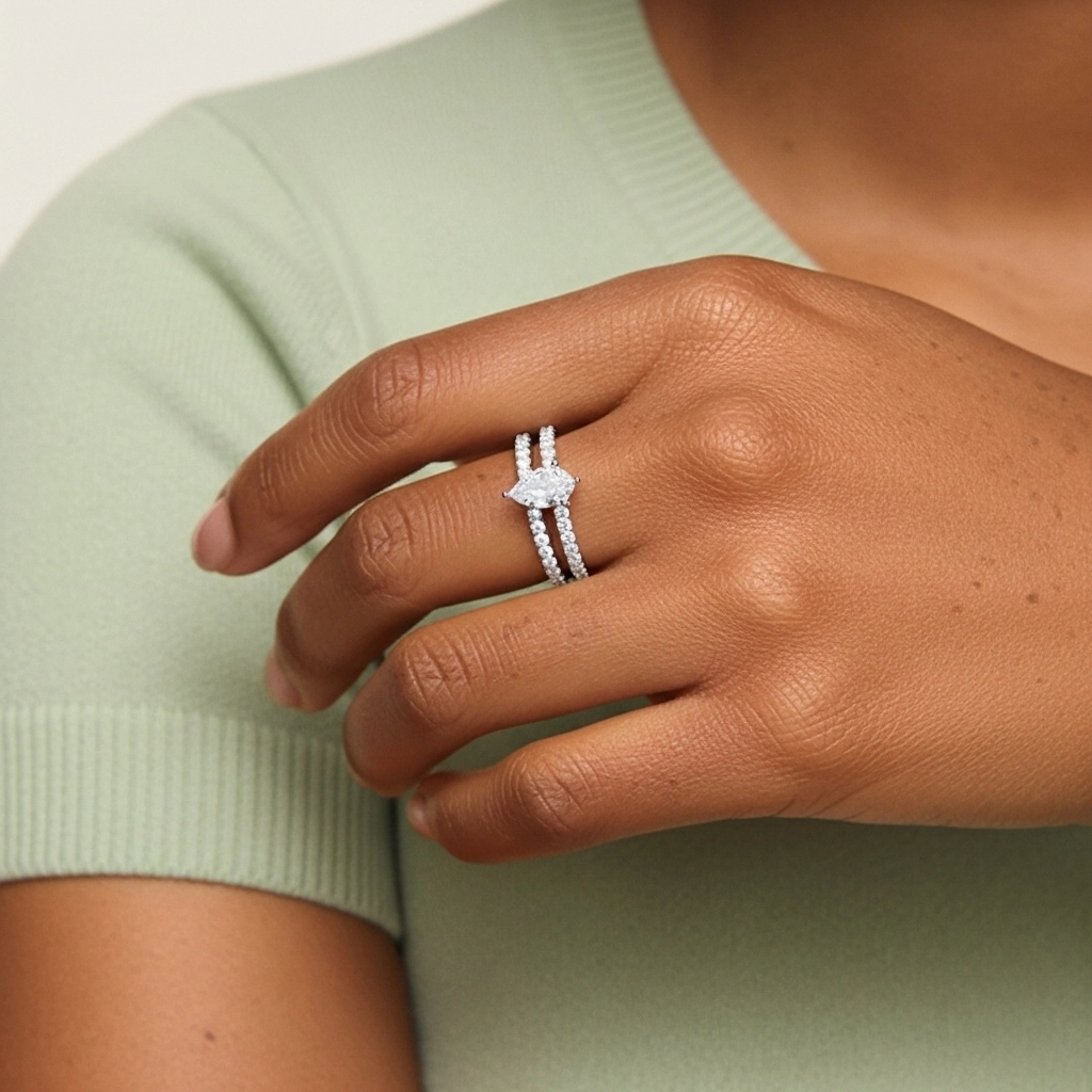 Griffe Ensemble d'alliances 2.00ct Moissanite