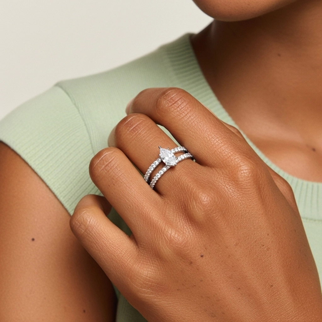 Griffe Ensemble d'alliances 2.00ct Moissanite