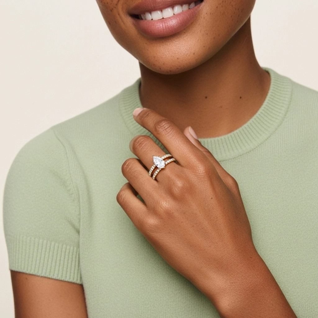 Griffe Ensemble d'alliances 2.00ct Moissanite