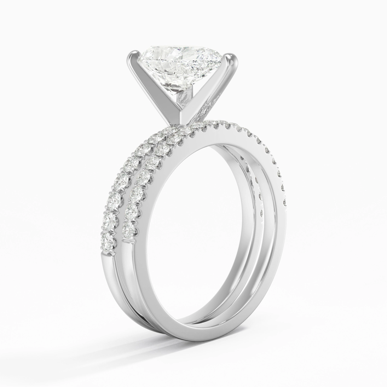 Griffe Ensemble d'alliances 2.00ct Moissanite
