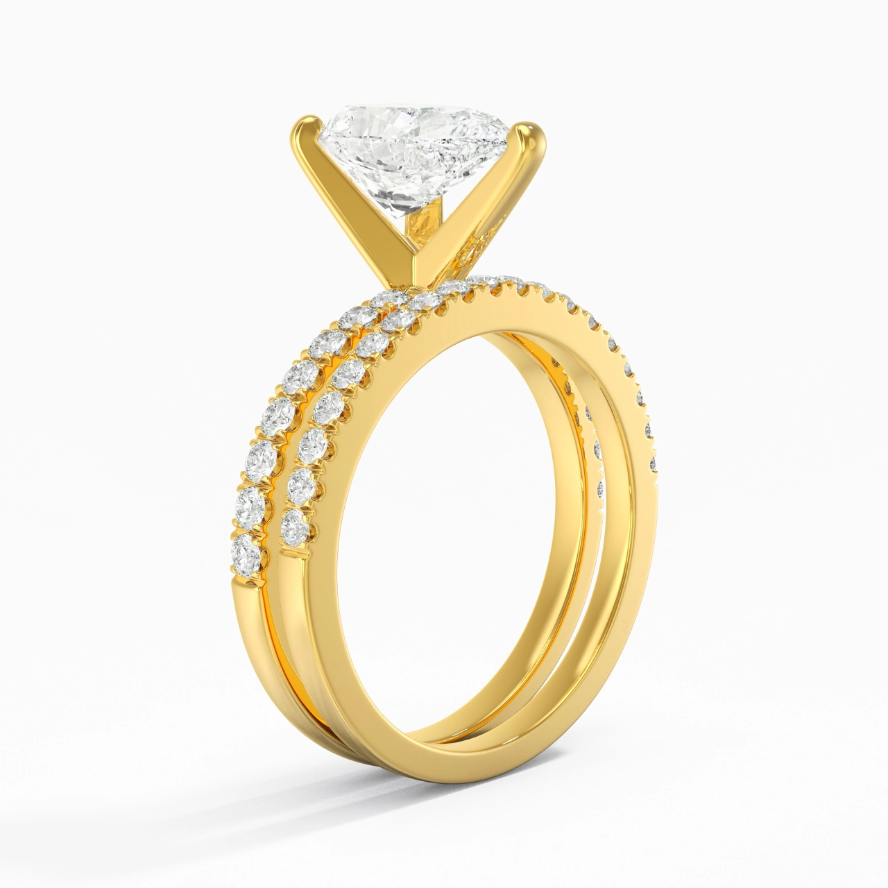 Griffe Ensemble d'alliances 2.00ct Moissanite