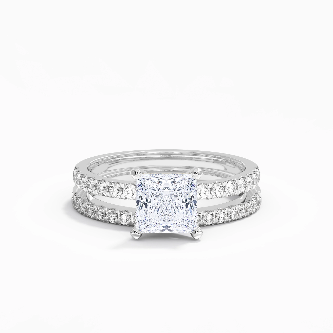 Griffe Ensemble d'alliances 1.50ct Moissanite