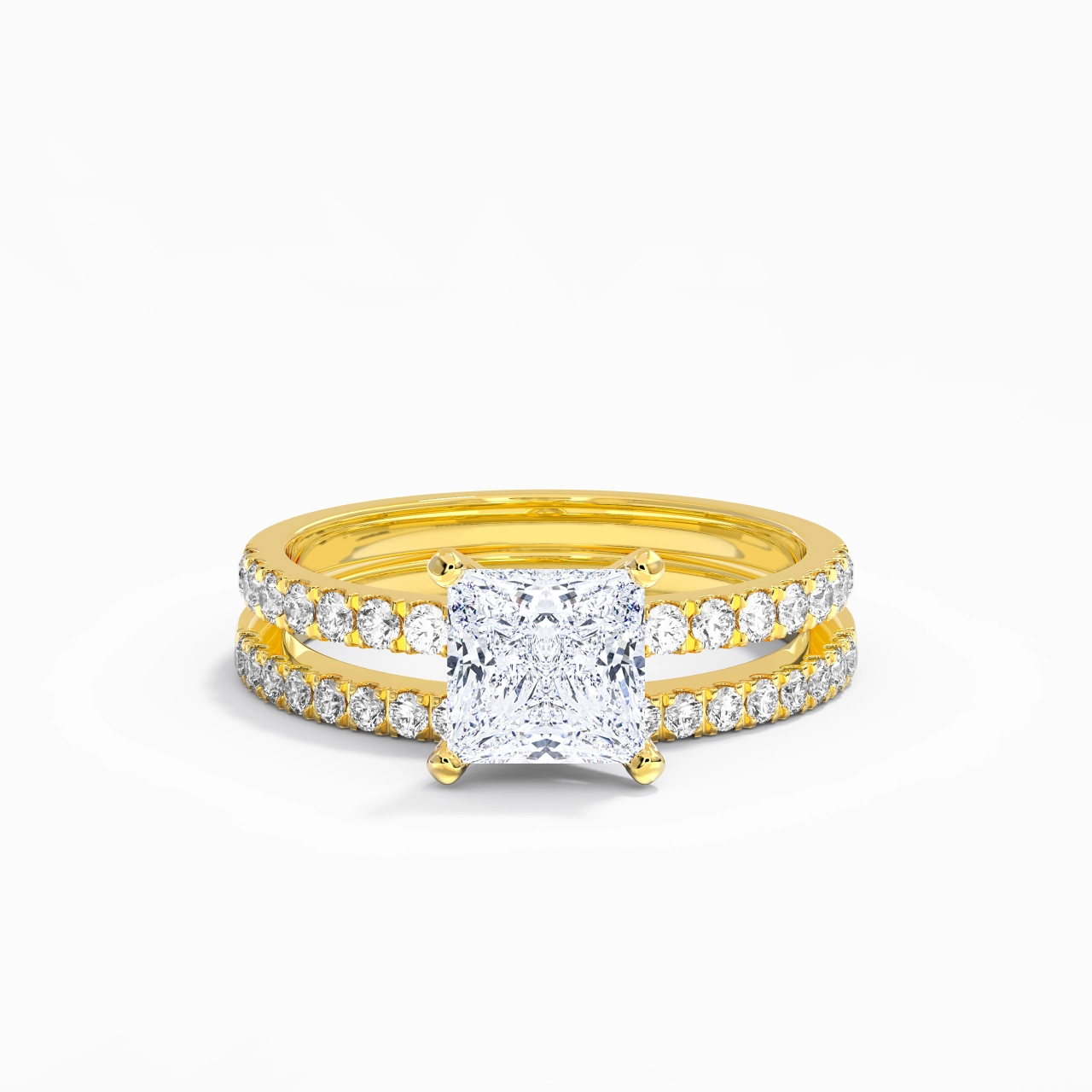 Prong Wedding Ring Set 1.50ct Moissanite