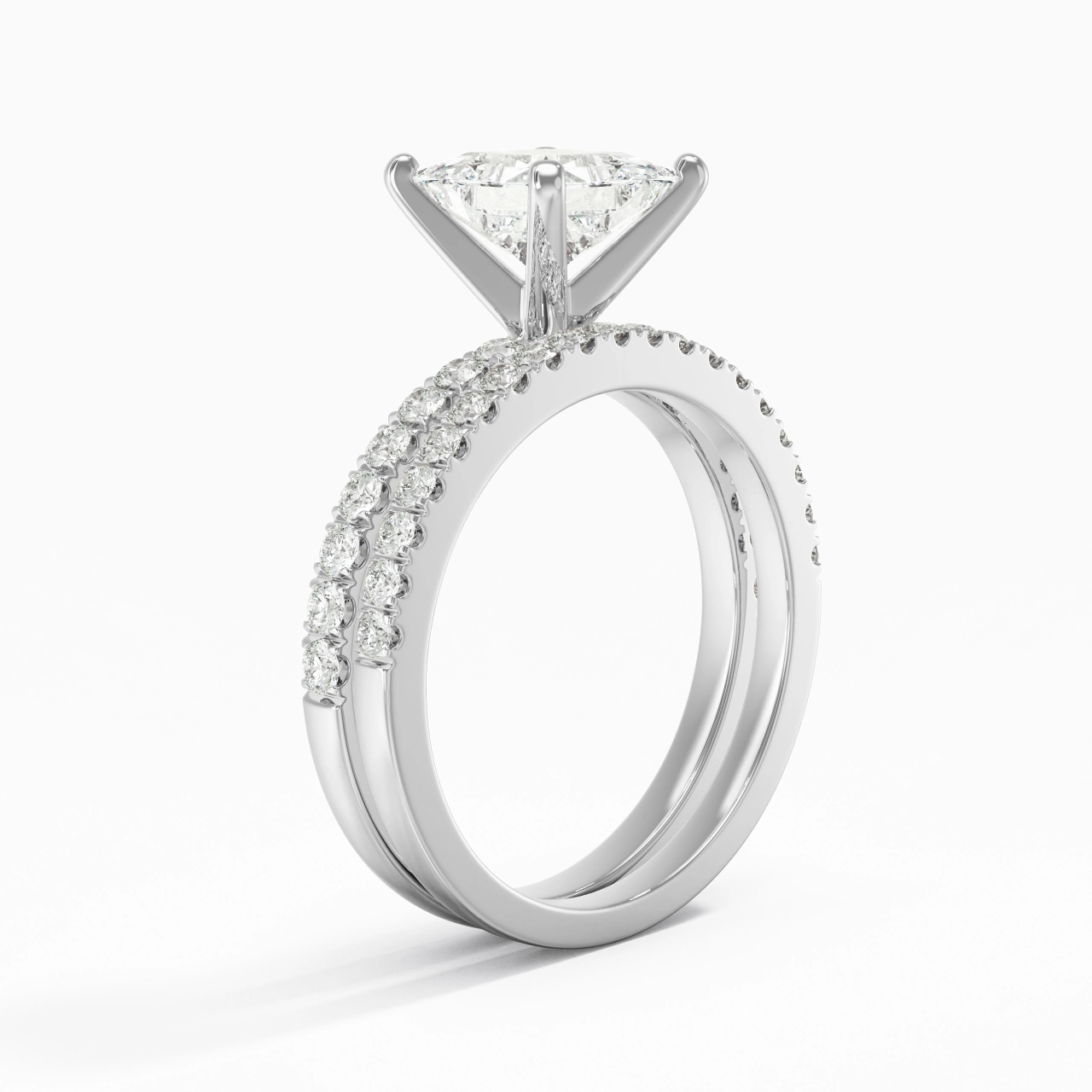 Griffe Ensemble d'alliances 1.50ct Moissanite