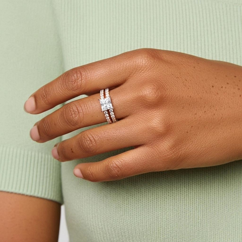 Griffe Ensemble d'alliances 2.00ct Moissanite