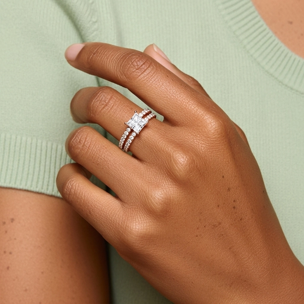 Griffe Ensemble d'alliances 2.00ct Moissanite