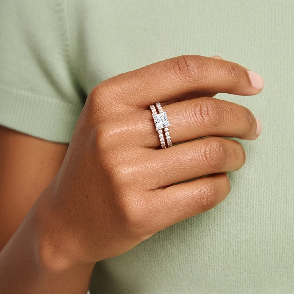 Griffe Ensemble d'alliances 2.00ct Moissanite