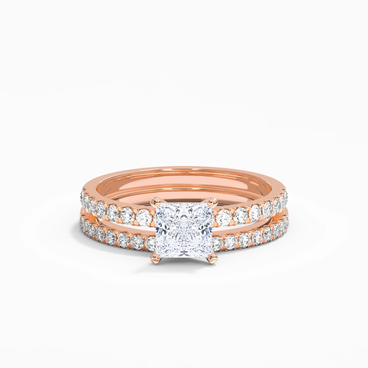 Prong Wedding Ring Set 1.00ct Moissanite