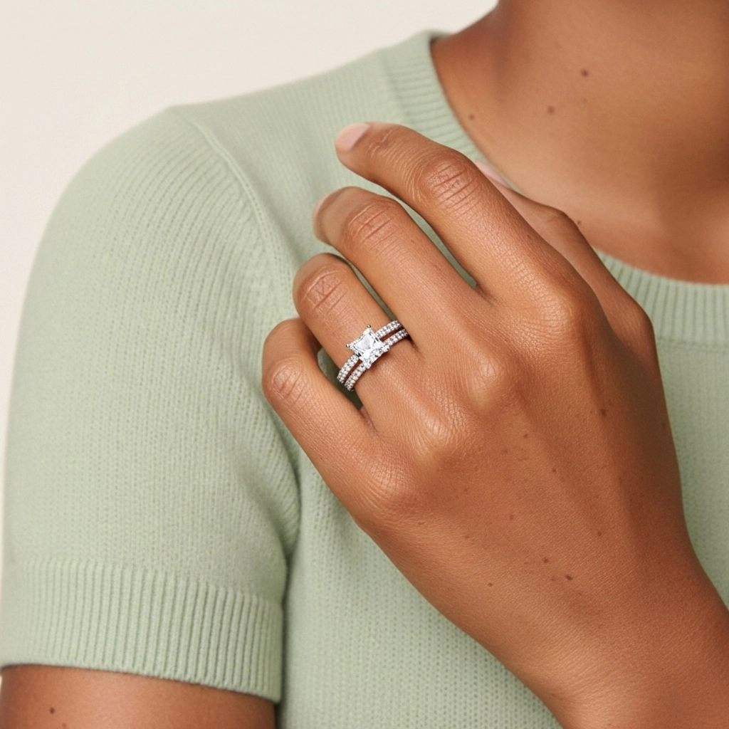 Griffe Ensemble d'alliances 2.00ct Moissanite