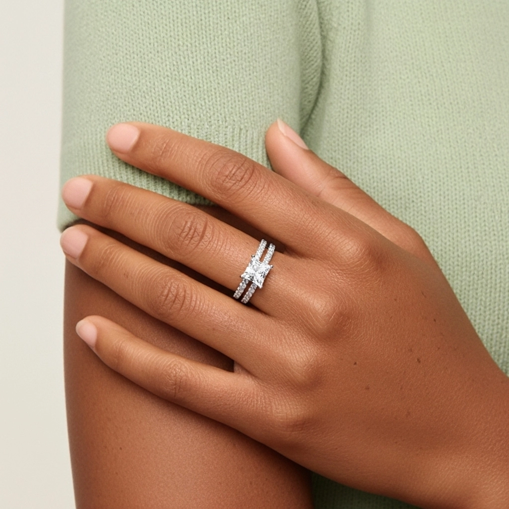 Griffe Ensemble d'alliances 2.00ct Moissanite