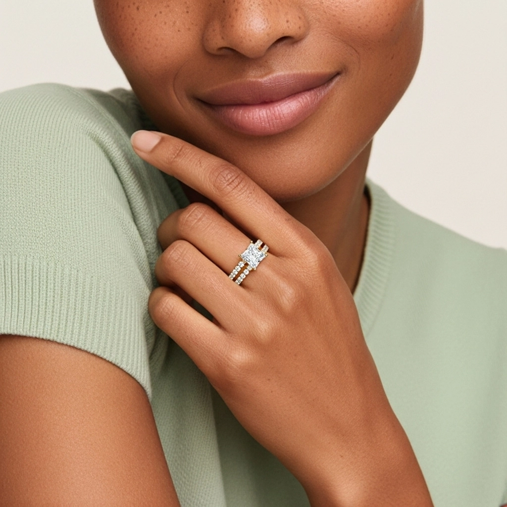 Griffe Ensemble d'alliances 2.00ct Moissanite