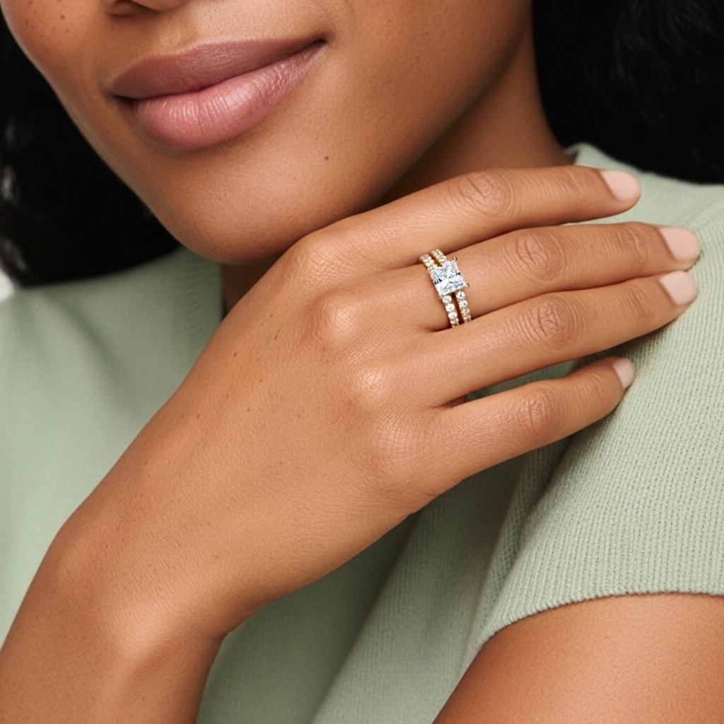 Griffe Ensemble d'alliances 2.00ct Moissanite