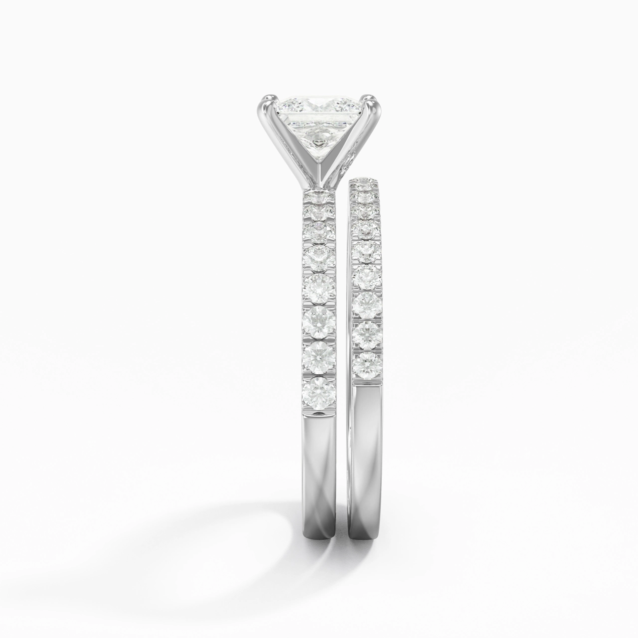 Prong Wedding Ring Set 1.00ct Moissanite