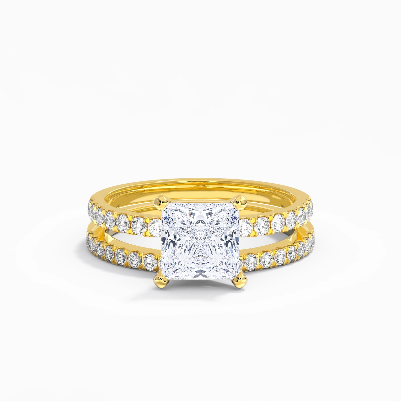 Griffe Ensemble d'alliances 2.00ct Moissanite