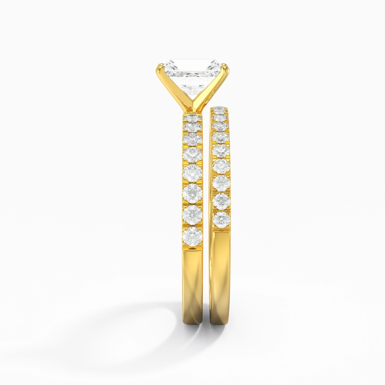 Prong Wedding Ring Set 0.80ct Moissanite