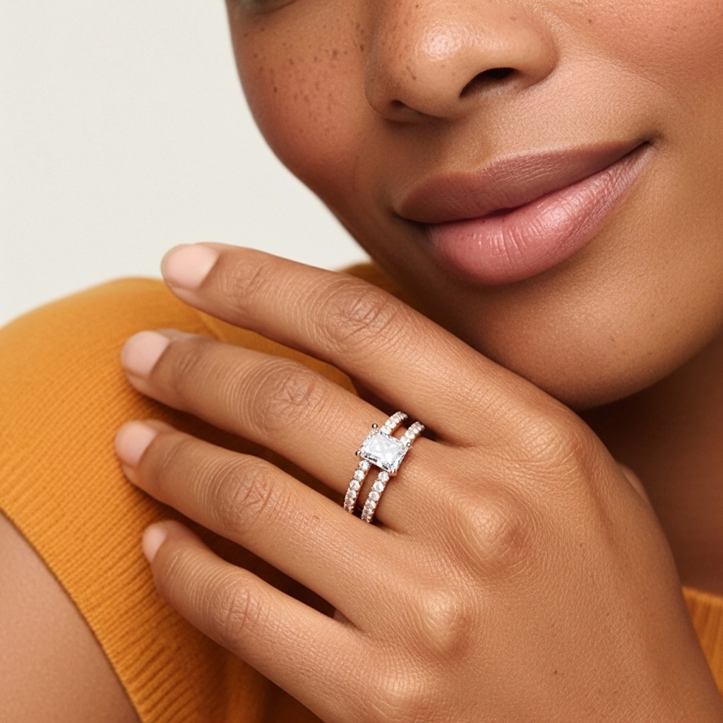 Griffe Ensemble d'alliances 2.00ct Moissanite