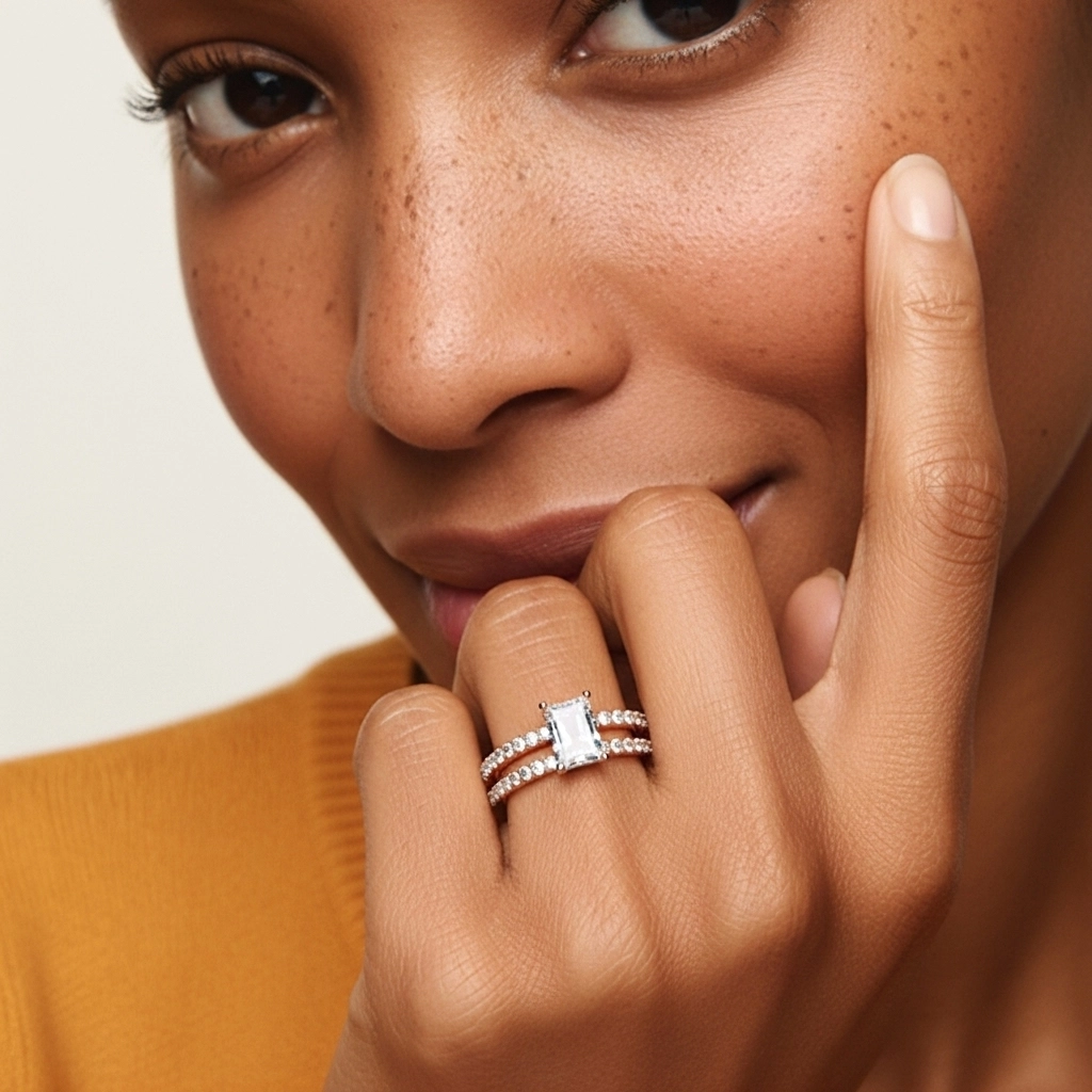 Griffe Ensemble d'alliances 2.00ct Moissanite