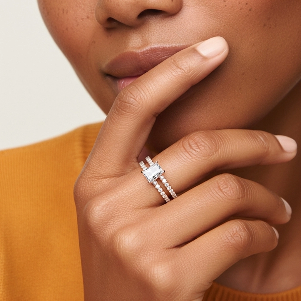 Griffe Ensemble d'alliances 2.00ct Moissanite