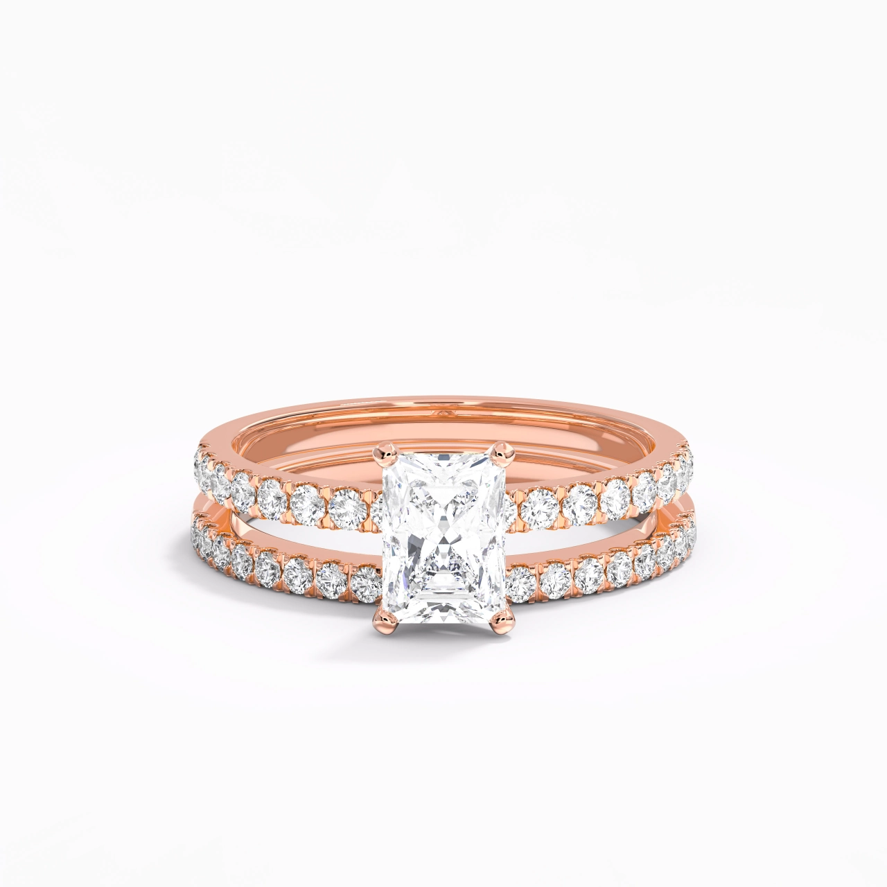 Prong Wedding Ring Set 1.00ct Moissanite