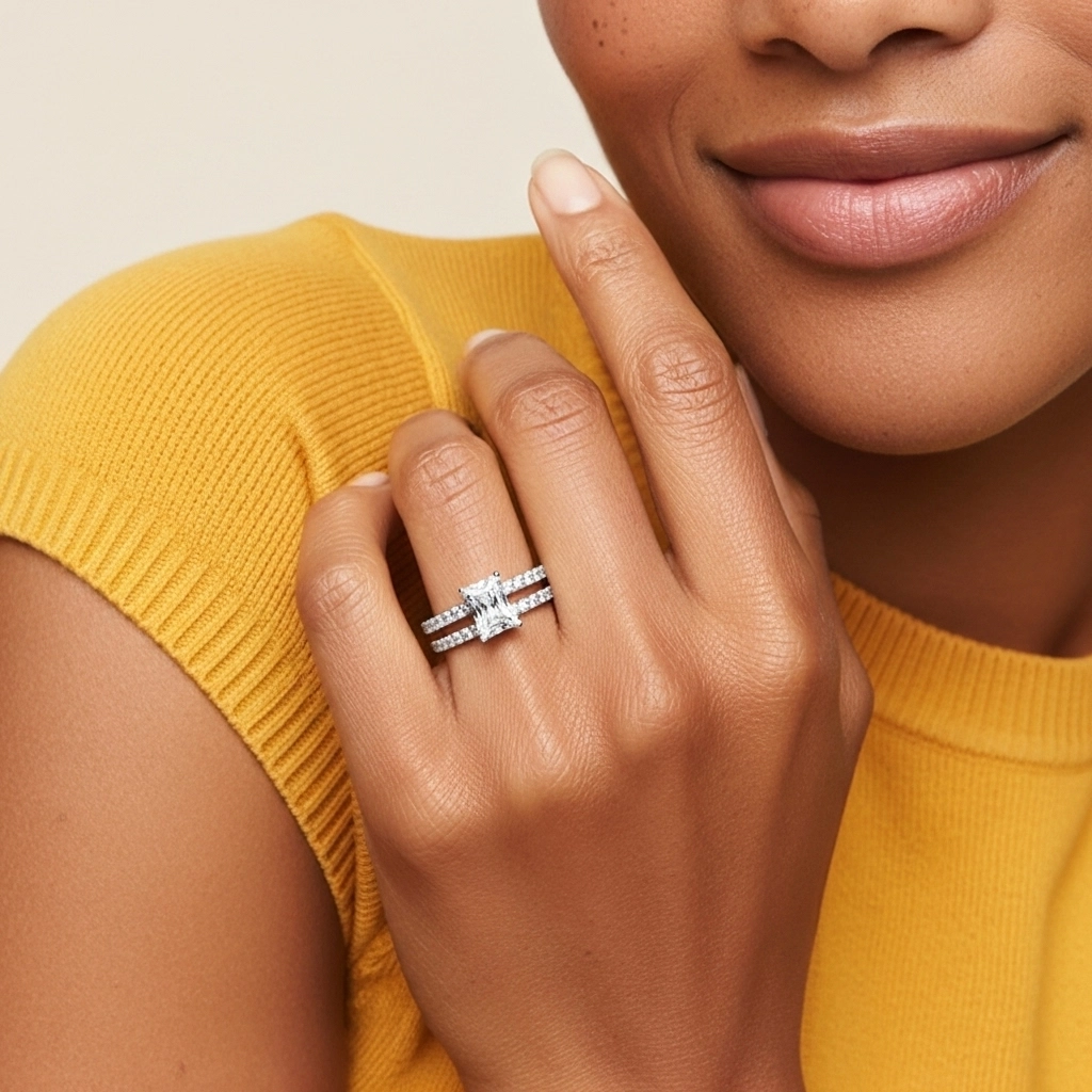 Griffe Ensemble d'alliances 2.00ct Moissanite