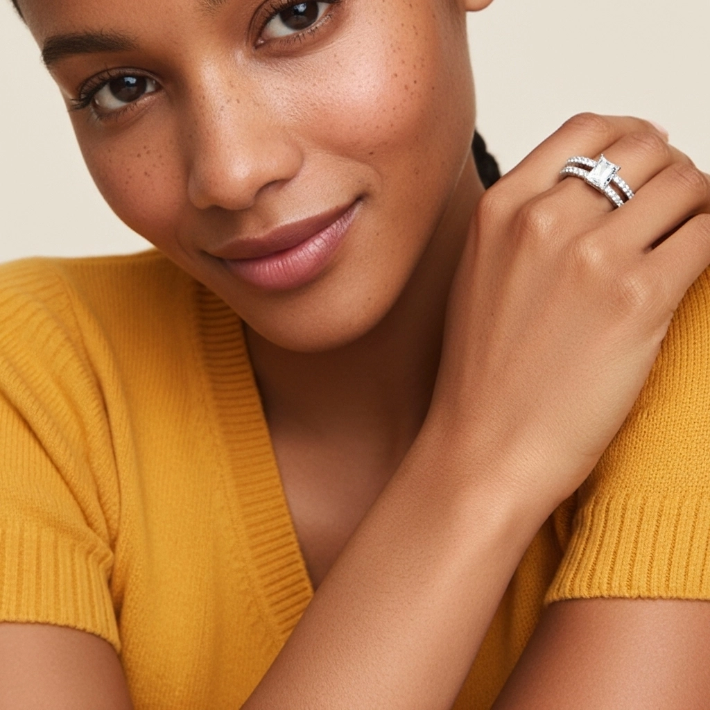 Griffe Ensemble d'alliances 2.00ct Moissanite