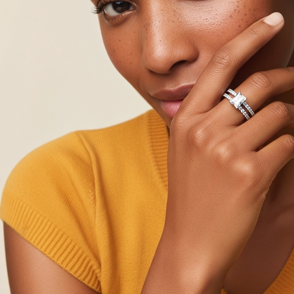 Griffe Ensemble d'alliances 2.00ct Moissanite