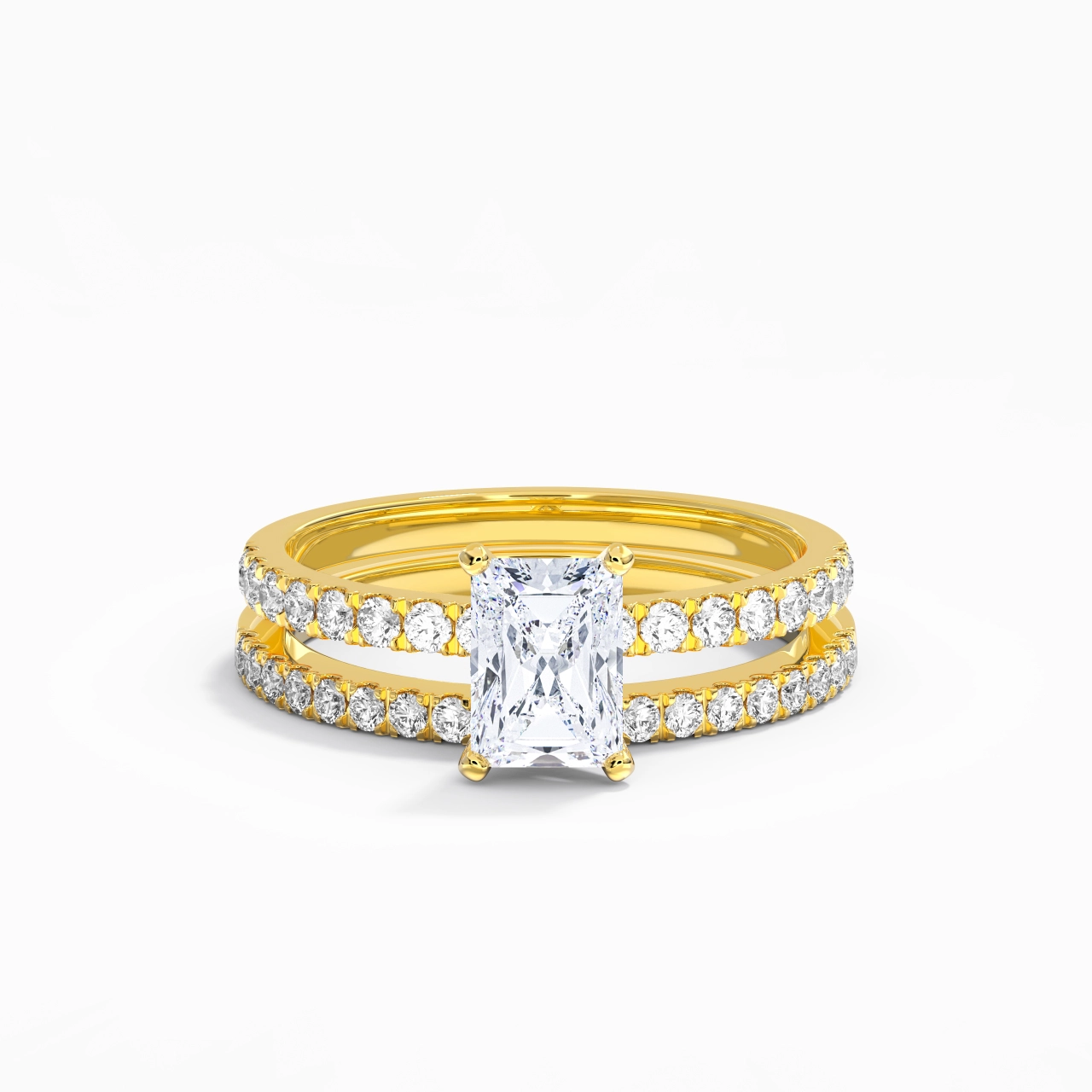 Prong Wedding Ring Set 1.00ct Moissanite