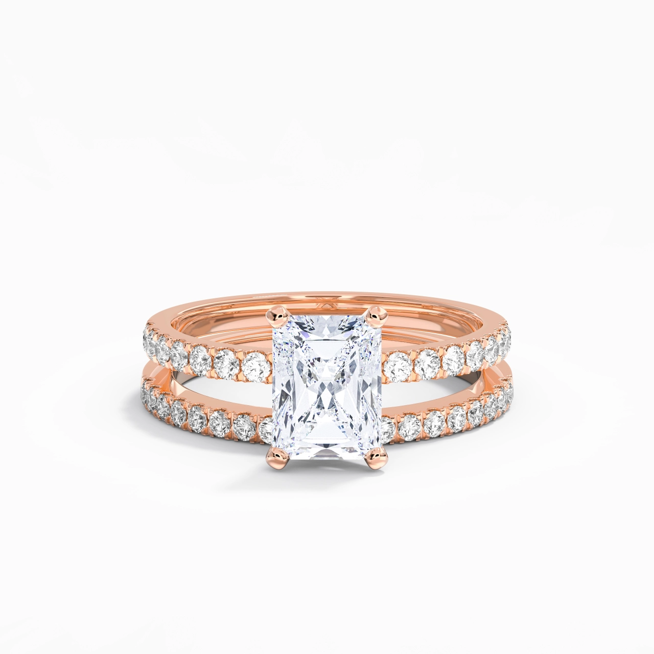 Griffe Ensemble d'alliances 2.00ct Moissanite