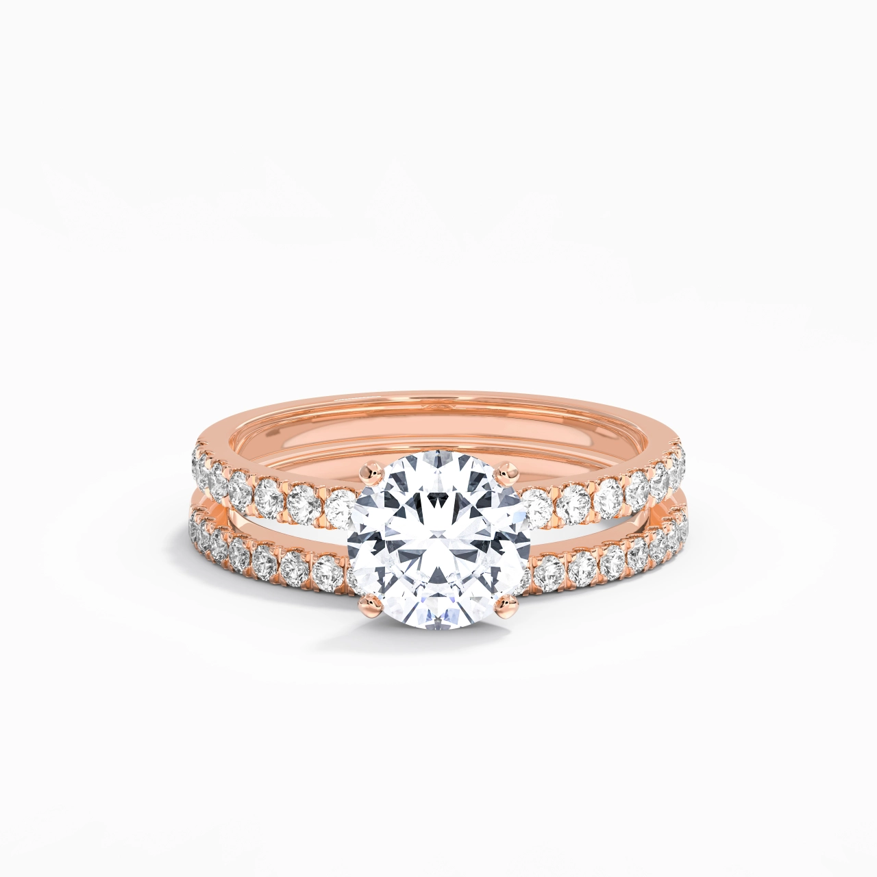 Griffe Ensemble d'alliances 1.50ct Moissanite