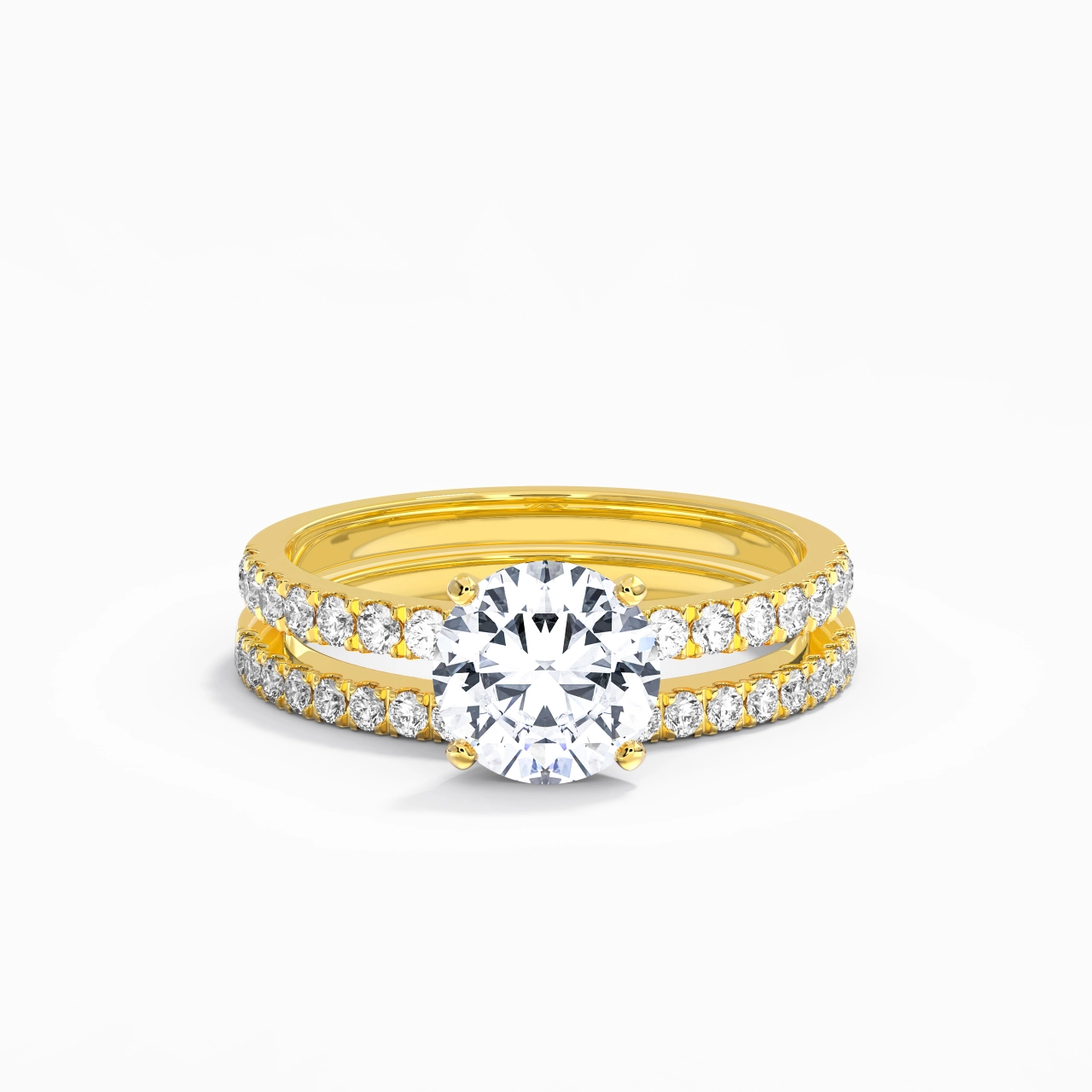 Prong Wedding Ring Set 1.50ct Moissanite