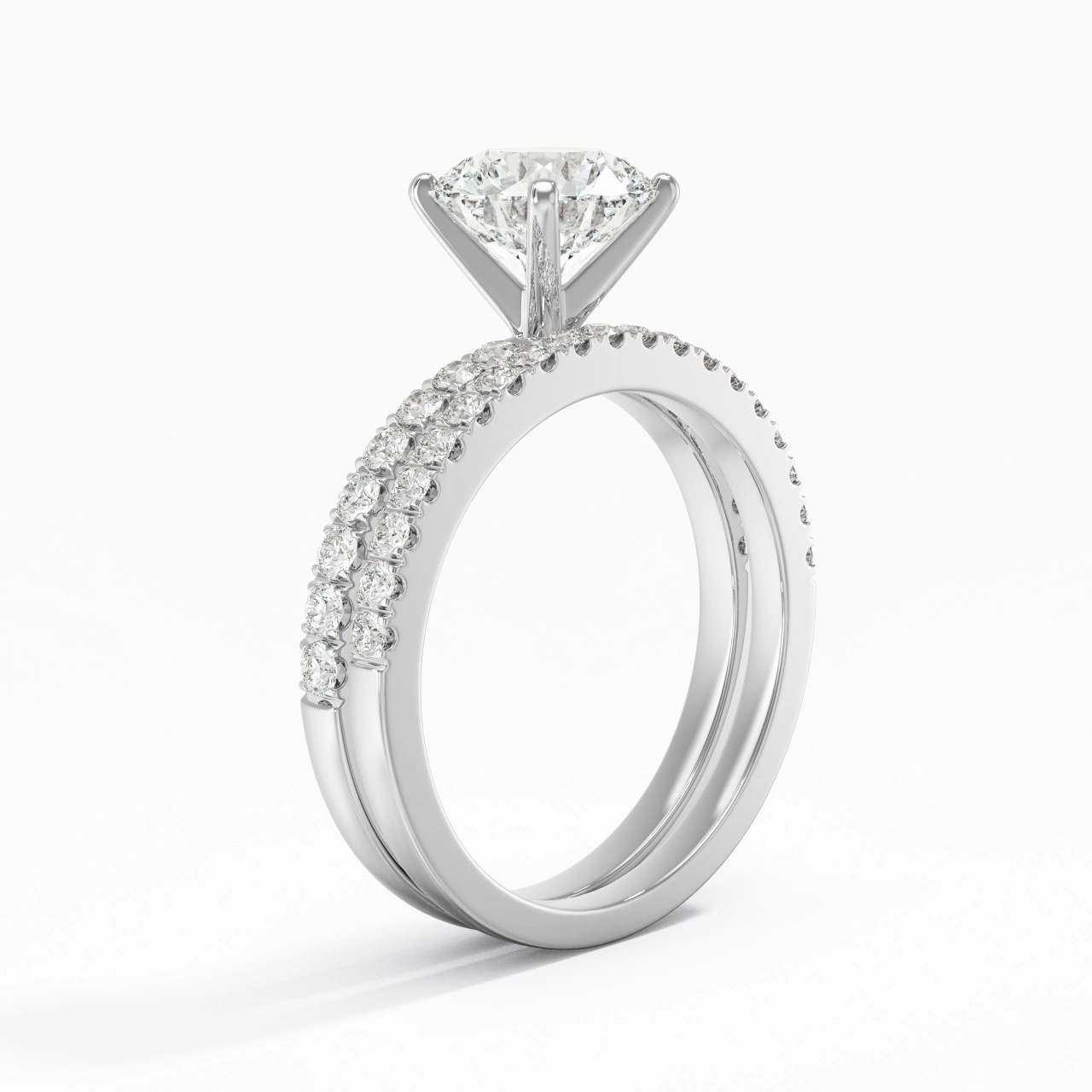 Prong Wedding Ring Set 1.50ct Moissanite