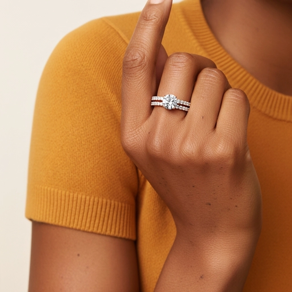 Griffe Ensemble d'alliances 2.00ct Moissanite