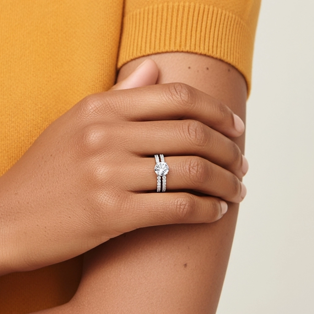 Griffe Ensemble d'alliances 2.00ct Moissanite