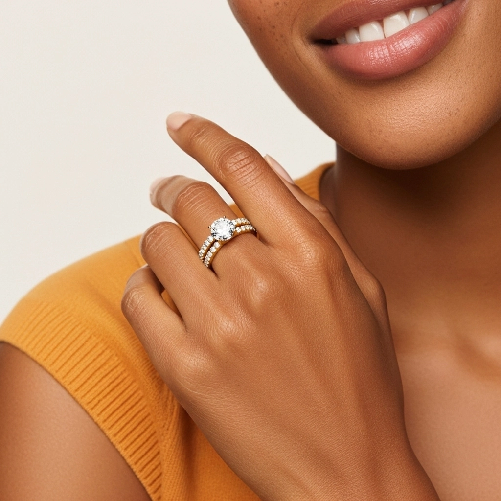 Griffe Ensemble d'alliances 2.00ct Moissanite