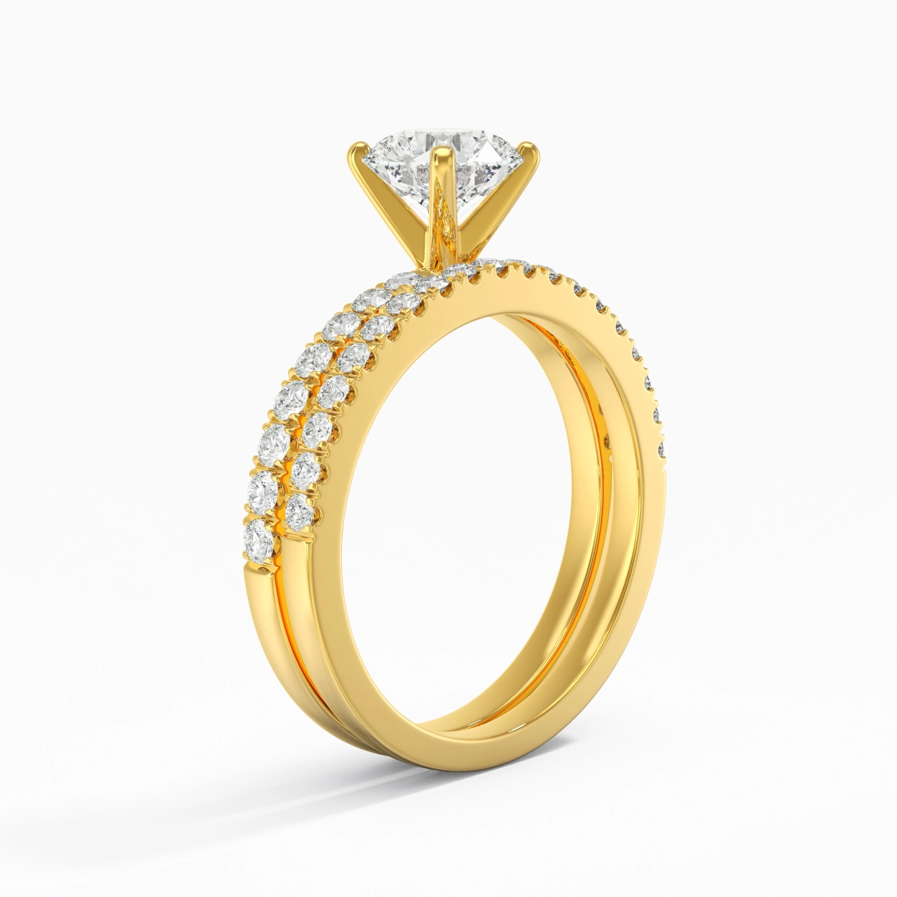 Prong Wedding Ring Set 1.00ct Moissanite