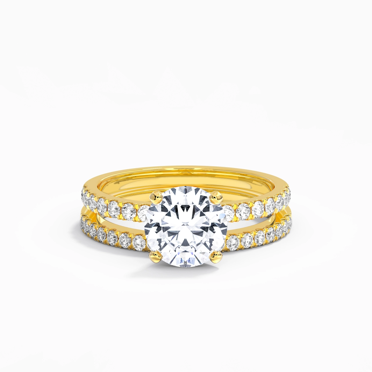 Prong Wedding Ring Set 2.00ct Moissanite