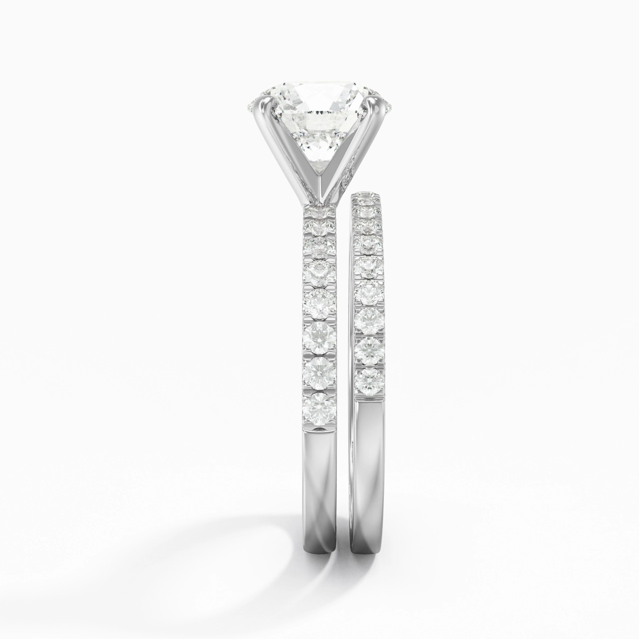 Prong Wedding Ring Set 2.00ct Moissanite