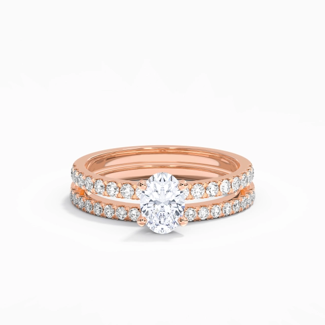 Tige Droite Classique Griffe Ensemble d'alliances Moissanite 1.00ct Ovale Argent sterling 925