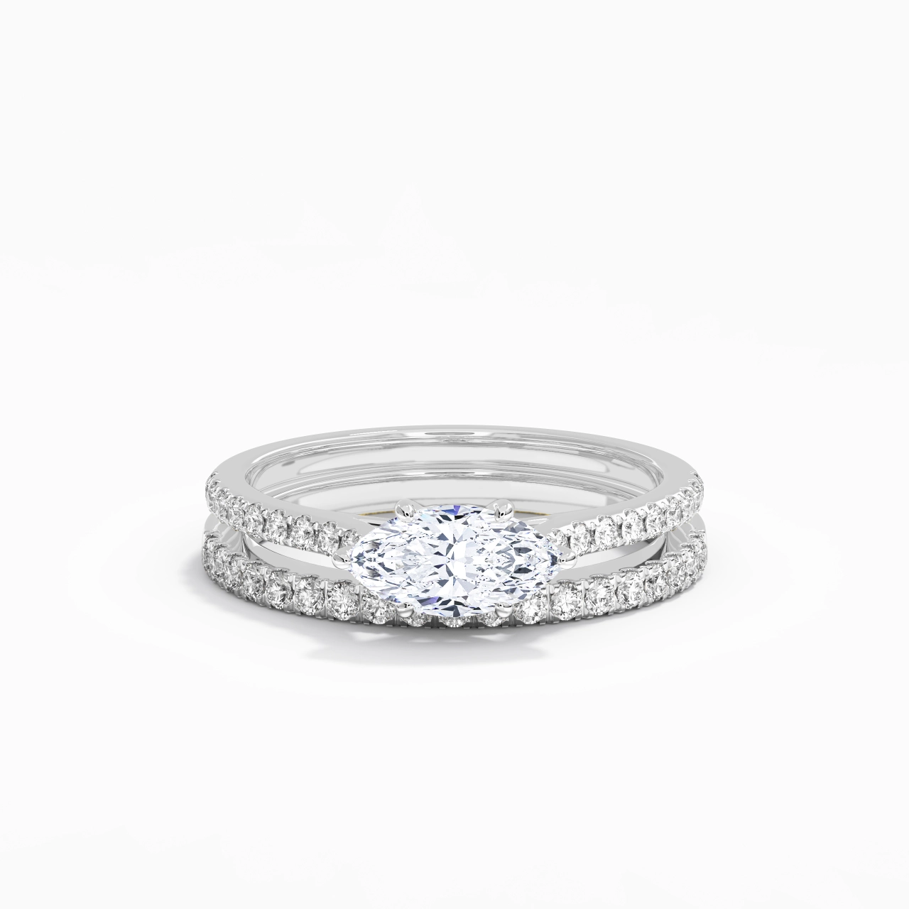 Platine Est Ouest Tige Droite Ensemble nuptial