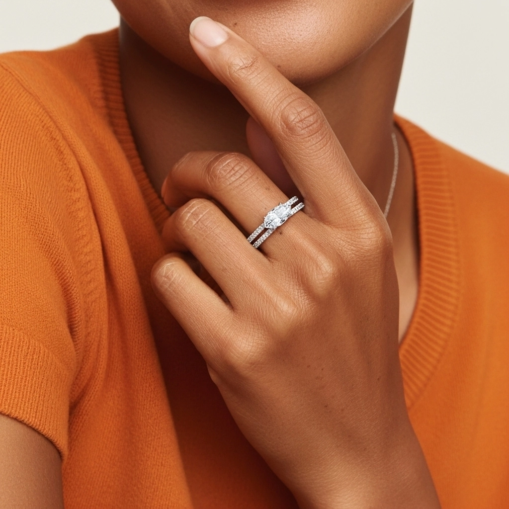 Platine Est Ouest Tige Droite Ensemble nuptial