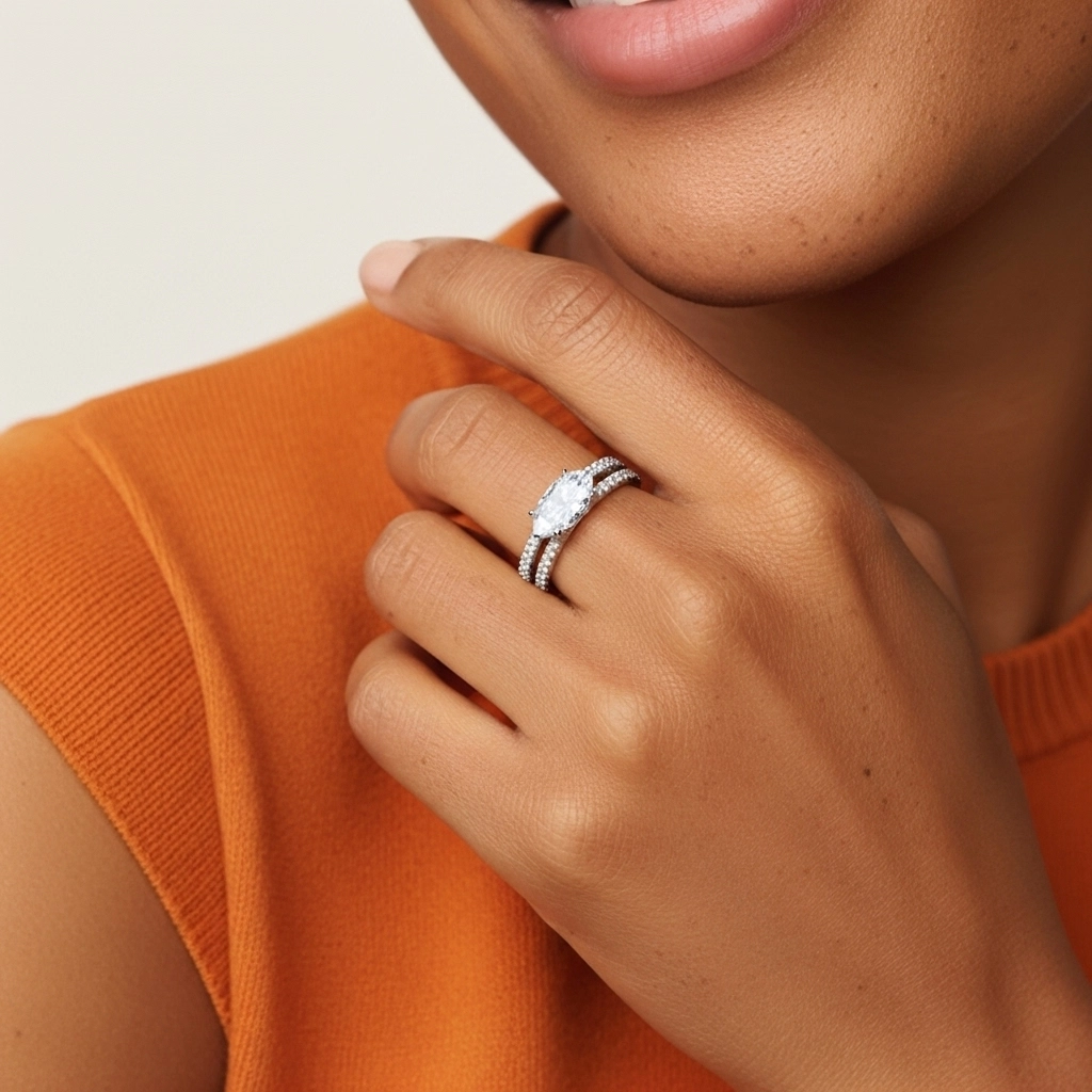 Platine Est Ouest Tige Droite Ensemble nuptial