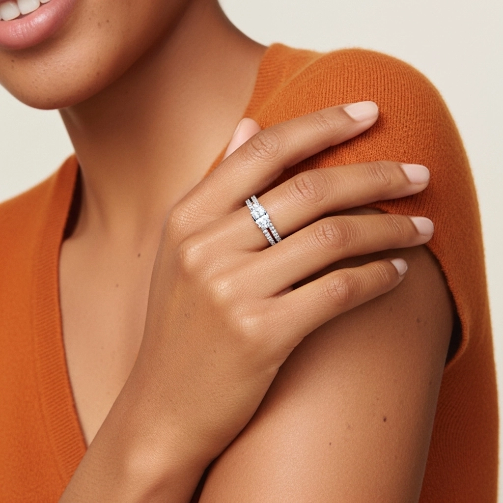 Platine Est Ouest Tige Droite Ensemble nuptial