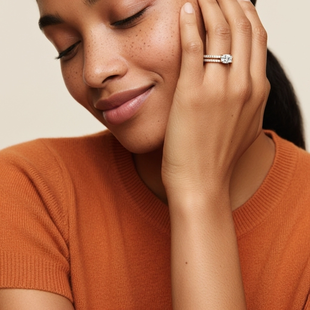 Plata esterlina 925 Oriente - Occidente Pata recta Conjunto Nupcial