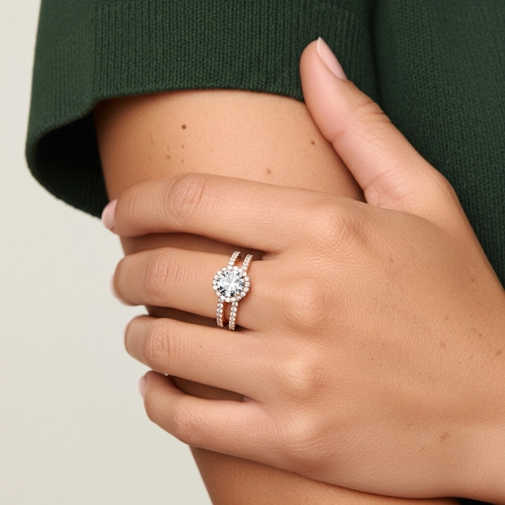 Vintage Round Cut Bridal Set