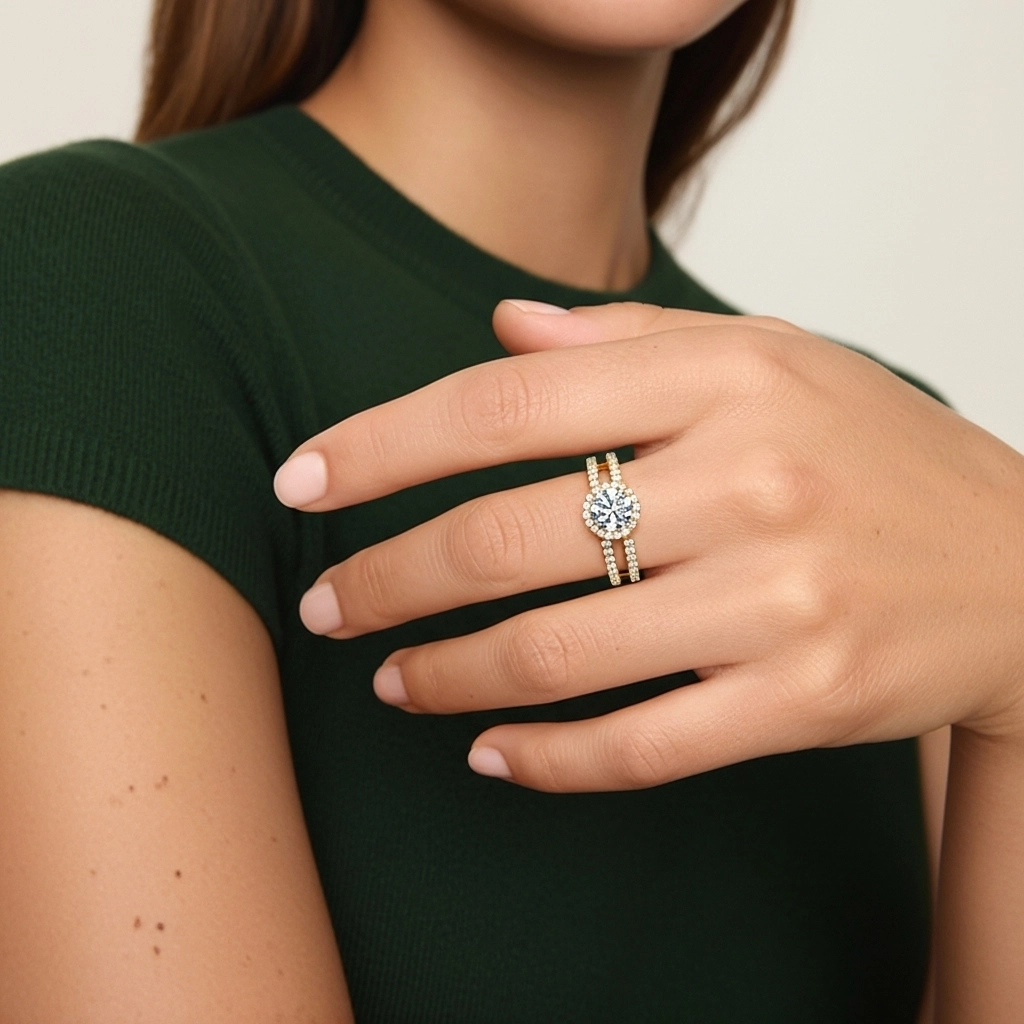 Vintage Round Cut Bridal Set