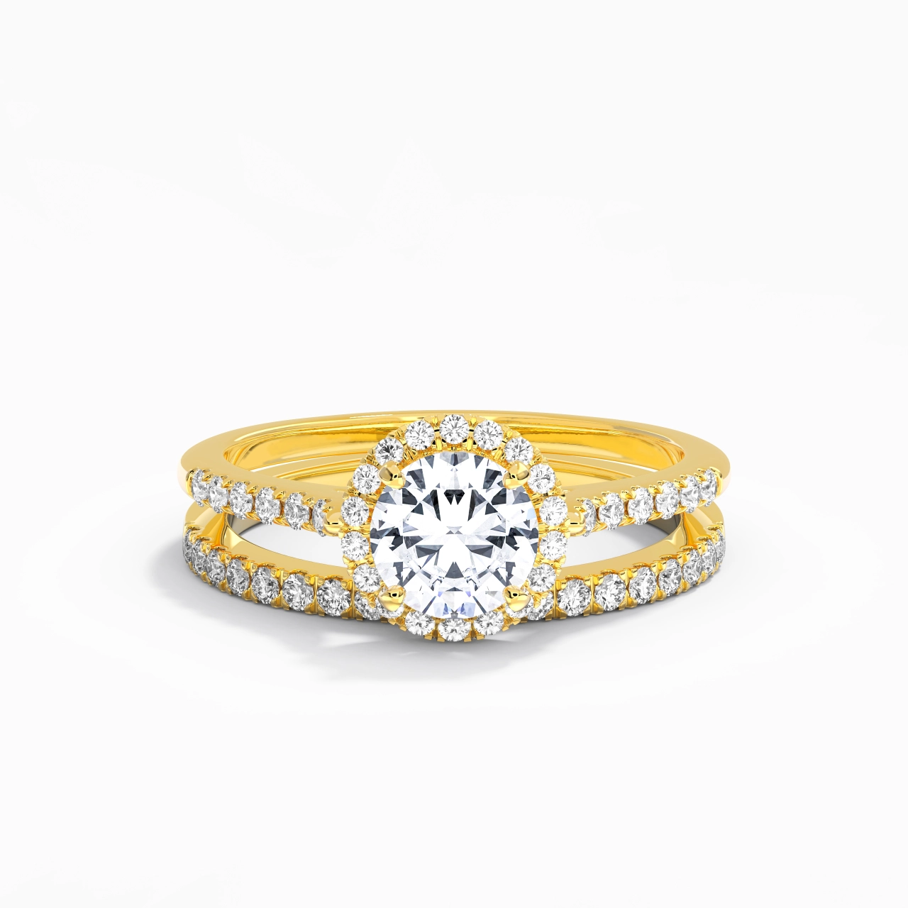 Vintage Round Cut Bridal Set
