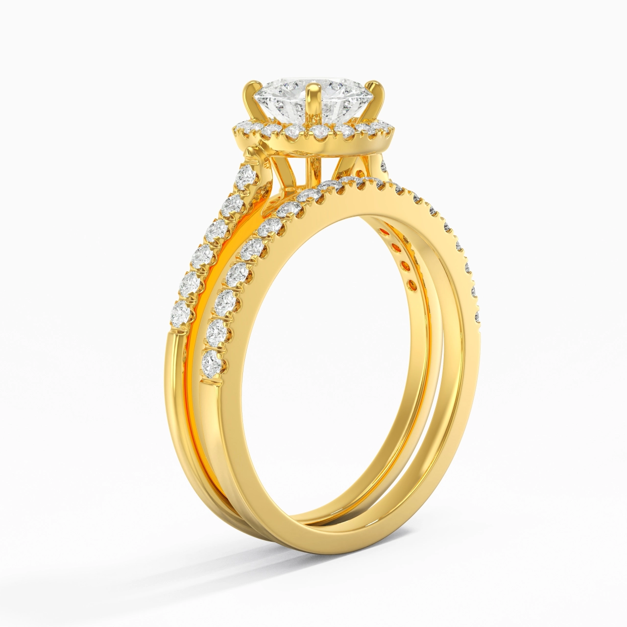 Vintage Round Cut Bridal Set