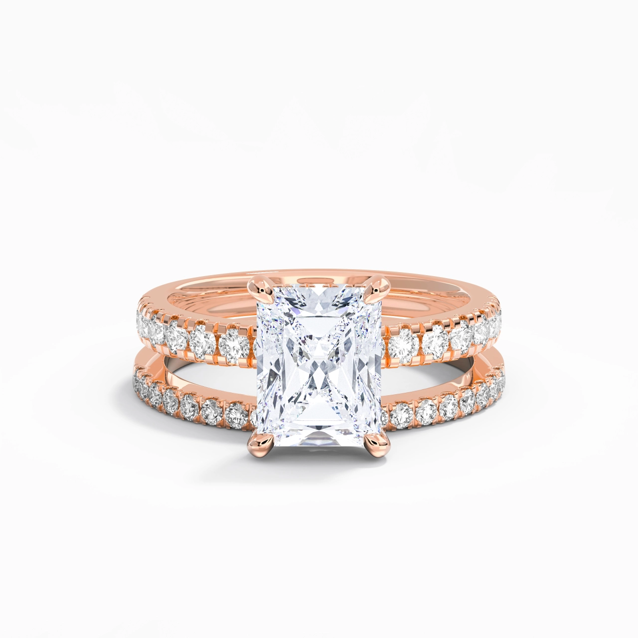 Argent sterling 925 Moissanite Ensemble d'alliances