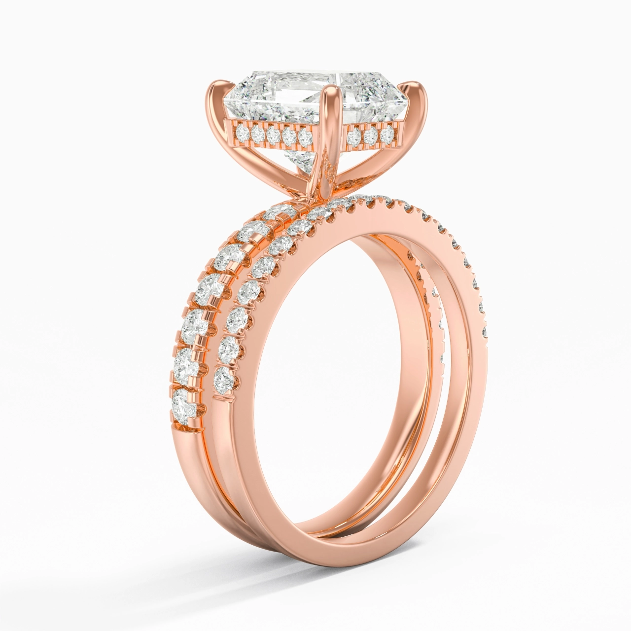 Argent sterling 925 Moissanite Ensemble d'alliances