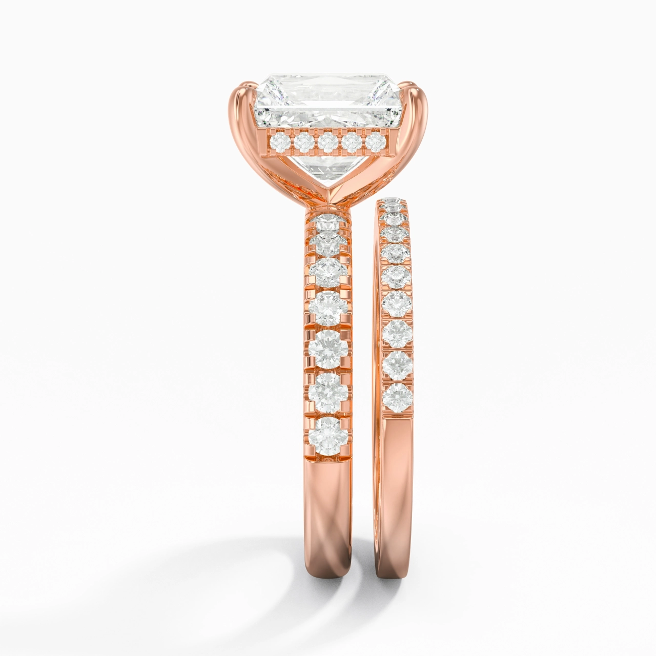 Argent sterling 925 Moissanite Ensemble d'alliances